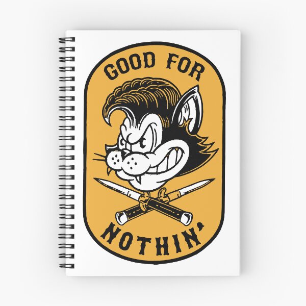 Item preview, Good for Nothin' | Rockabilly Greaser Cat Illustration designed and sold by PIXEL POP DESIGNS - Beyond the Norm!.
