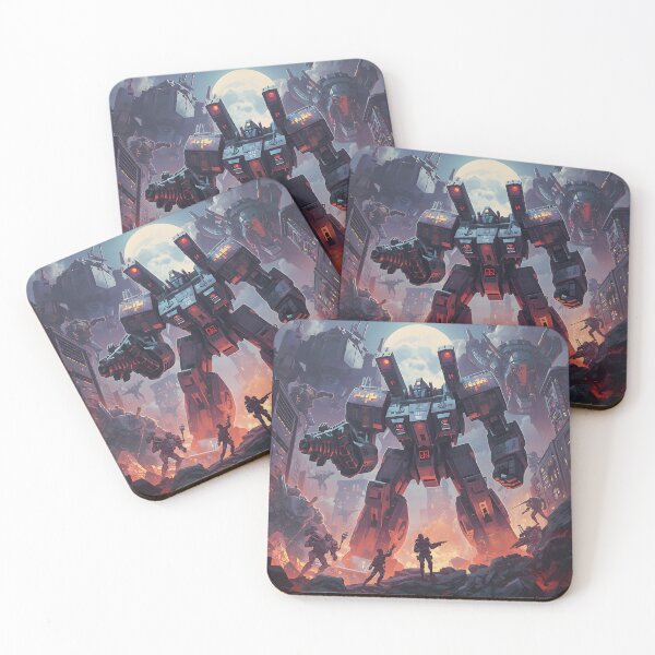 Item preview, Retro Mech Battle Pixel Sci Fi Robot Art designed and sold by ThePixelArchive.