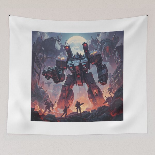 Item preview, Retro Mech Battle Pixel Sci Fi Robot Art designed and sold by ThePixelArchive.