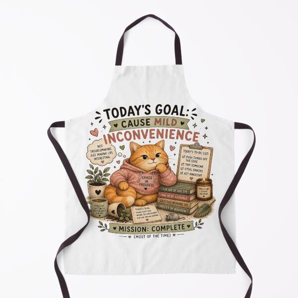 Item preview, Today's Goal Cause Mild Inconvenience Cute Cat Funny Orange Cat Art designed and sold by DreamyBrushArt.