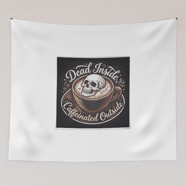 Item preview, Dead Inside Caffeinated Outside Skull Coffee designed and sold by ryanguas.