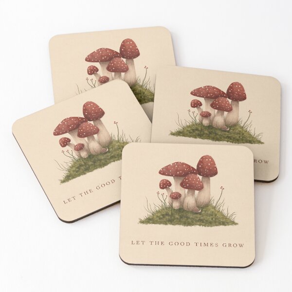 Item preview, Let the Good Times Grow Mushroom Cottagecore designed and sold by C-Plus-Home.