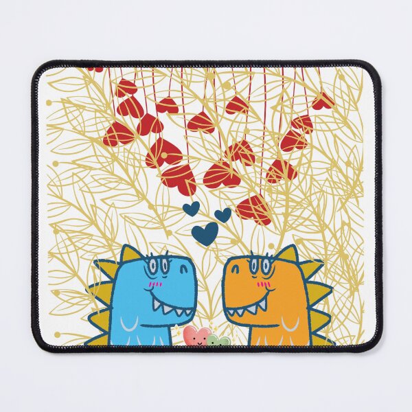 Item preview, Cute Dinosaurs In Love With Red Hearts Pattern designed and sold by NikBrin Prevail .