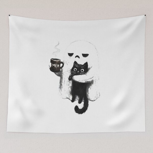 Item preview, Ghost Black Cat Coffee Funny Halloween designed and sold by olsonyvykteresa.