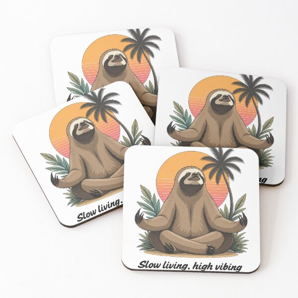 Item preview,  Funny Chill Sloth Meditation Retro Sunset Tee designed and sold by oxppod.