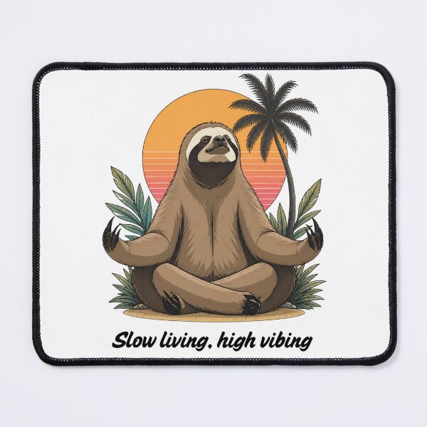 Item preview, Funny Chill Sloth Meditation Retro Sunset Tee designed and sold by oxppod.