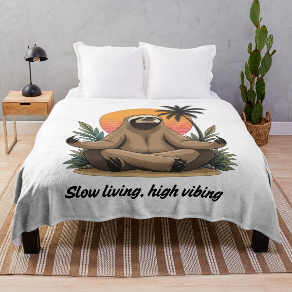 Item preview, Funny Chill Sloth Meditation Retro Sunset Tee designed and sold by oxppod.