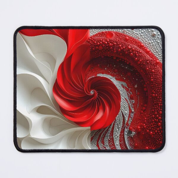 Item preview, Red and White Swirl Composition designed and sold by Vicky Brago-Mitchell®.
