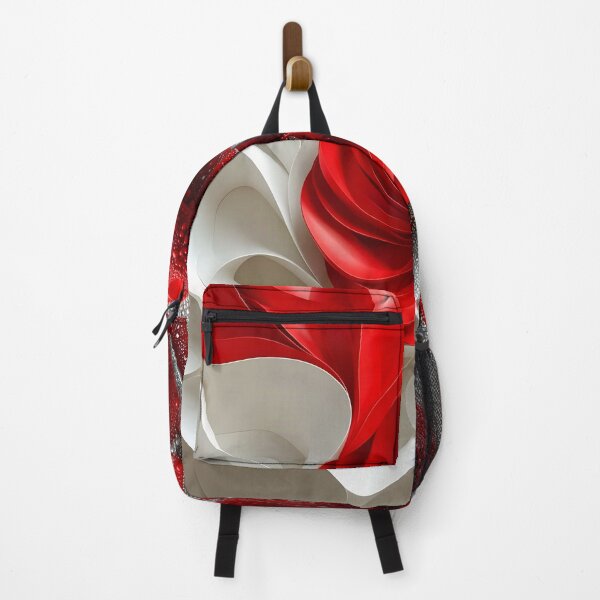 Item preview, Red and White Swirl Composition designed and sold by Vicky Brago-Mitchell®.