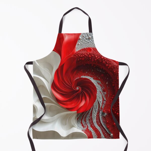 Item preview, Red and White Swirl Composition designed and sold by Vicky Brago-Mitchell®.