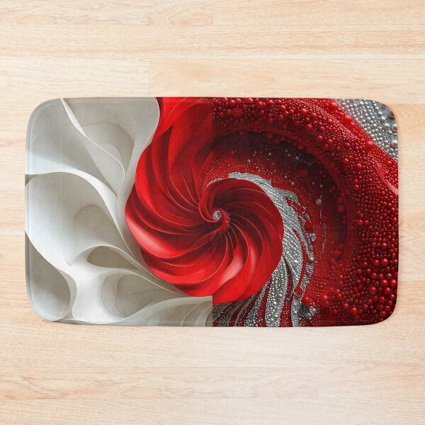 Item preview, Red and White Swirl Composition designed and sold by Vicky Brago-Mitchell®.