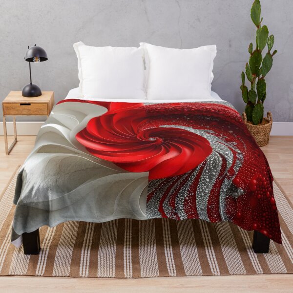 Item preview, Red and White Swirl Composition designed and sold by Vicky Brago-Mitchell®.