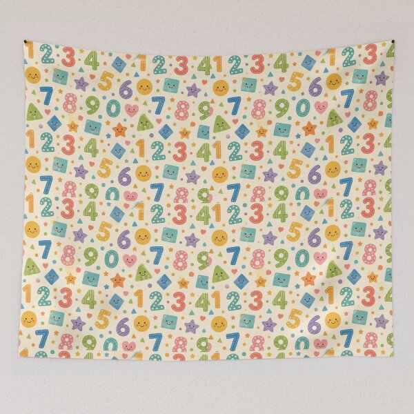 Item preview, Numbers & Shapes Seamless Pattern Throw Blanket designed and sold by MR4me.
