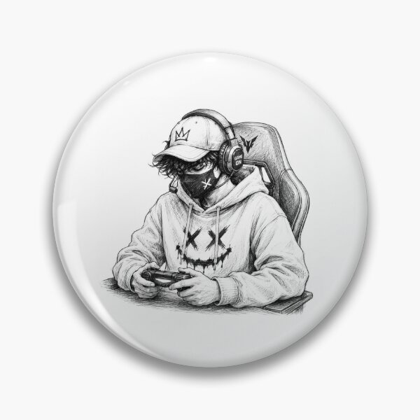 Item preview, Gaming Sketch Sticker | Pro Gamer Pencil Art | Monochrome Controller Aesthetic designed and sold by DKraftz.