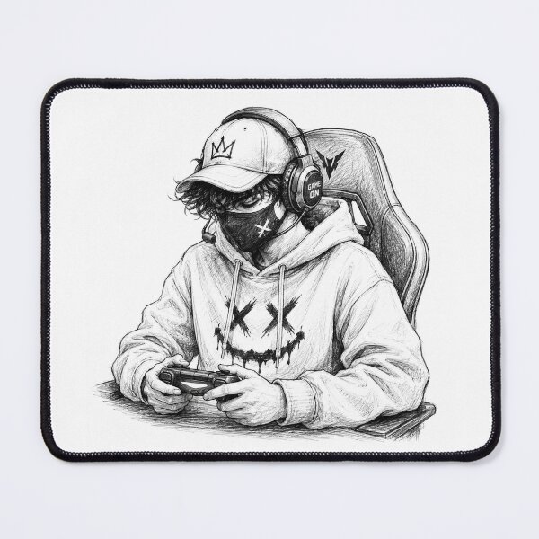 Item preview, Gaming Sketch Sticker | Pro Gamer Pencil Art | Monochrome Controller Aesthetic designed and sold by DKraftz.