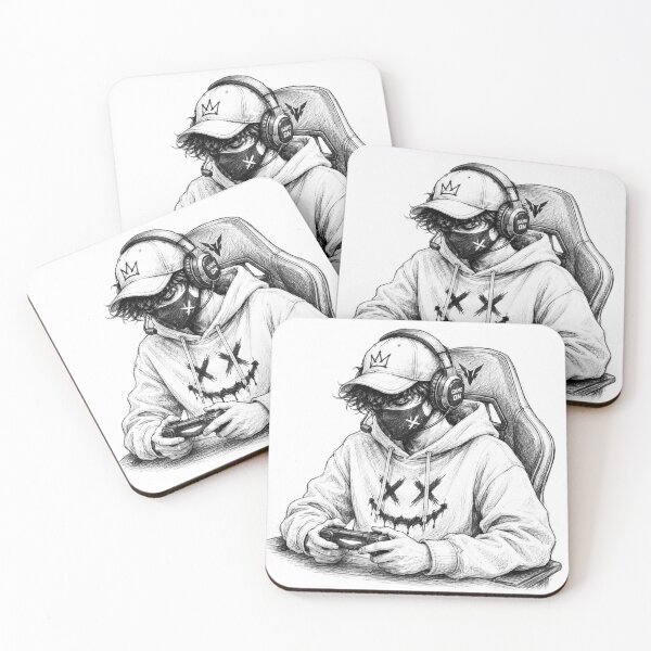 Item preview, Gaming Sketch Sticker | Pro Gamer Pencil Art | Monochrome Controller Aesthetic designed and sold by DKraftz.