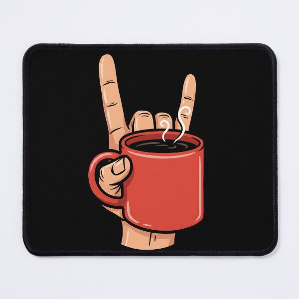 Item preview, Rock On Coffee Hand Funny Coffee Lover Graphic | Morning Coffee T-Shirt designed and sold by StickerNestYou.