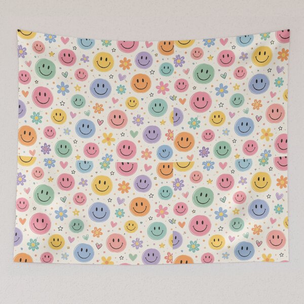 Item preview, Happy Faces Seamless Pattern Throw Blanket designed and sold by MR4me.