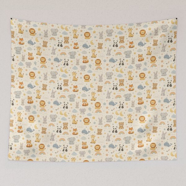 Item preview, Cute Nursery Animal Seamless Pattern Throw Blanket designed and sold by MR4me.