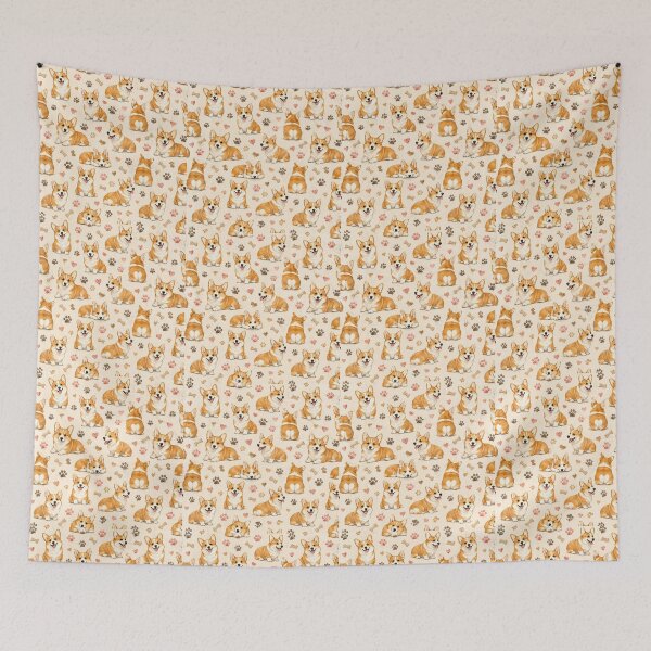 Item preview, Cute Corgi Seamless Pattern Throw Blanket designed and sold by MR4me.