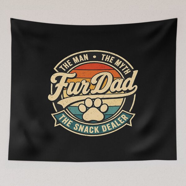 Item preview, Fur Dad The Man The Myth Snack Dealer Retro Paw designed and sold by SoyLamderma.