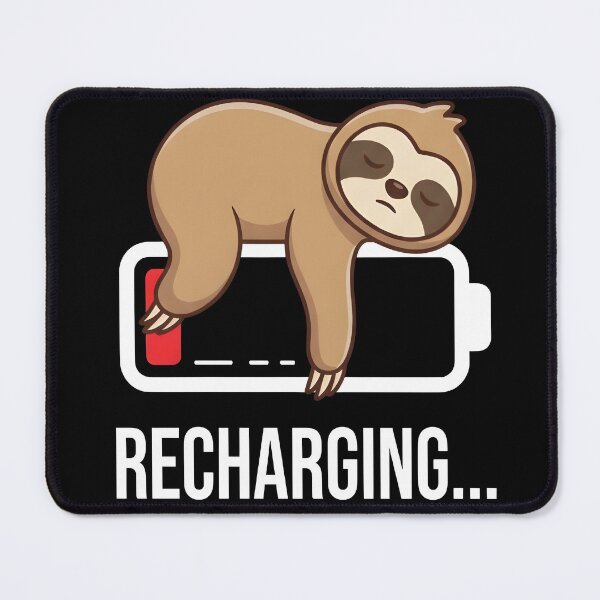 Item preview, Recharging Sloth Low Battery Sleeping Sloth Cute Lazy Animal T-Shirt designed and sold by StickerNestYou.
