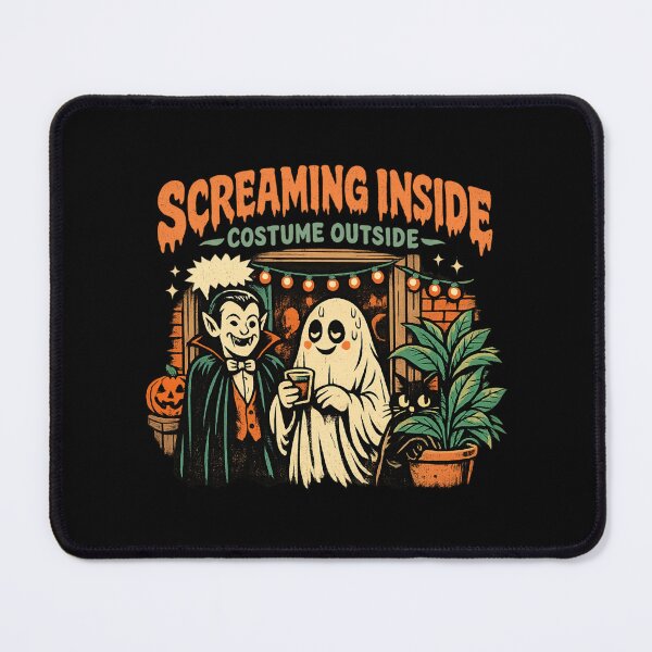 Item preview, Screaming Inside, Costume Outside Tee, Retro 70s Horror Comedy Scene designed and sold by PhylonBoxx.