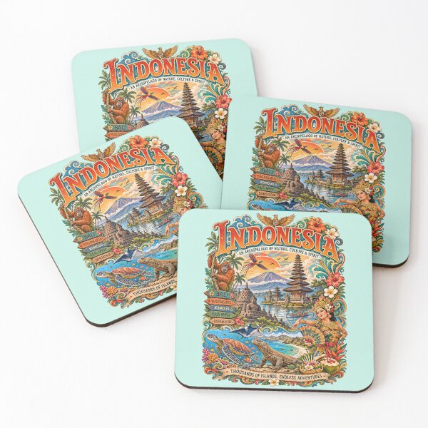 Item preview, Indonesia Archipelago of Nature Vintage Travel Poster designed and sold by Skyrocketz.