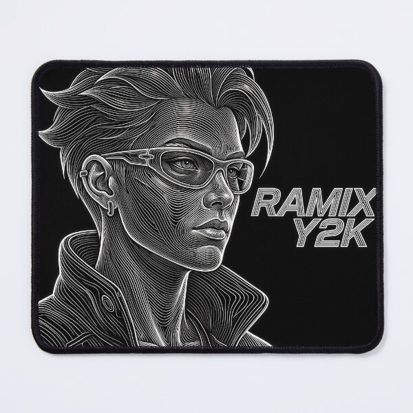 Item preview, RAMIX Y2K Cyberpunk Line Art Glowing Portrait Monochromatic Cyberpunk designed and sold by RAMIX-Y2K.