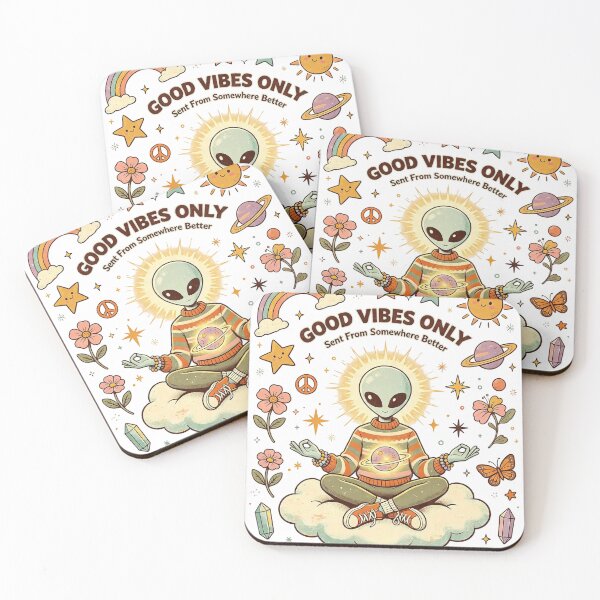 Item preview, Good Vibes Only Cosmic Alien Meditation designed and sold by NatalieJeans.