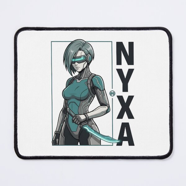 Item preview, Nyxa Cyberpunk Female Warrior Futuristic Sci-Fi Anime T-Shirt designed and sold by StickerNestYou.