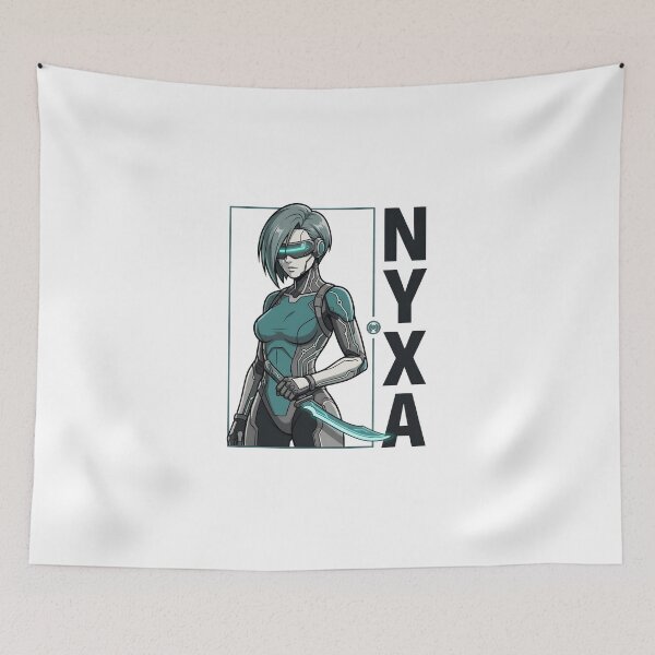 Item preview, Nyxa Cyberpunk Female Warrior Futuristic Sci-Fi Anime T-Shirt designed and sold by StickerNestYou.