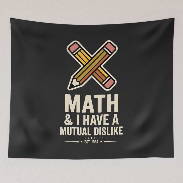 Item preview, Math And I Have A Mutual Dislike Student Humor Retro Badge designed and sold by SplashTastic.
