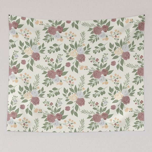 Item preview, pastel pattern of flowers and leaves designed and sold by Ruchi73.