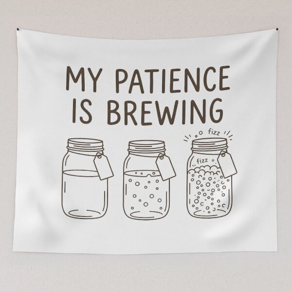 Item preview, My Patience Is Brewing Funny Coffee Lover Fermentation Quote T-Shirt designed and sold by StickerNestYou.