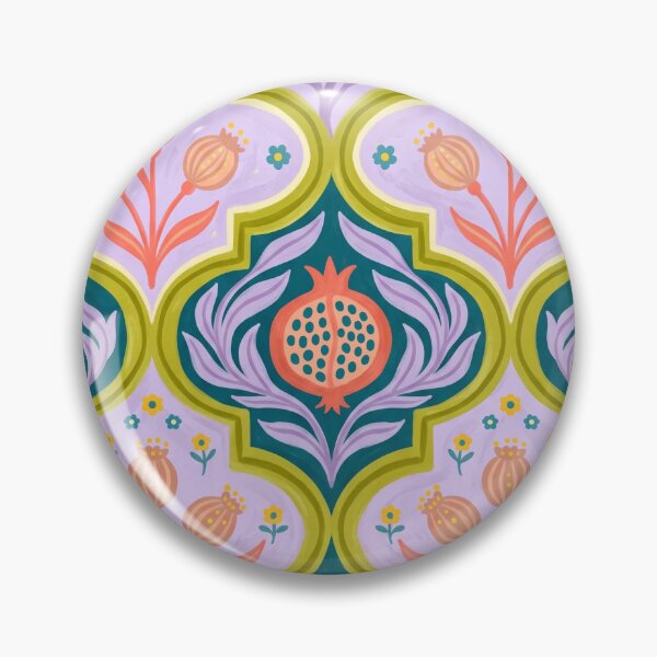 Item preview, Pomegranates & Poppies - Orange & Lavender Floral Pattern designed and sold by 21 Tulips.