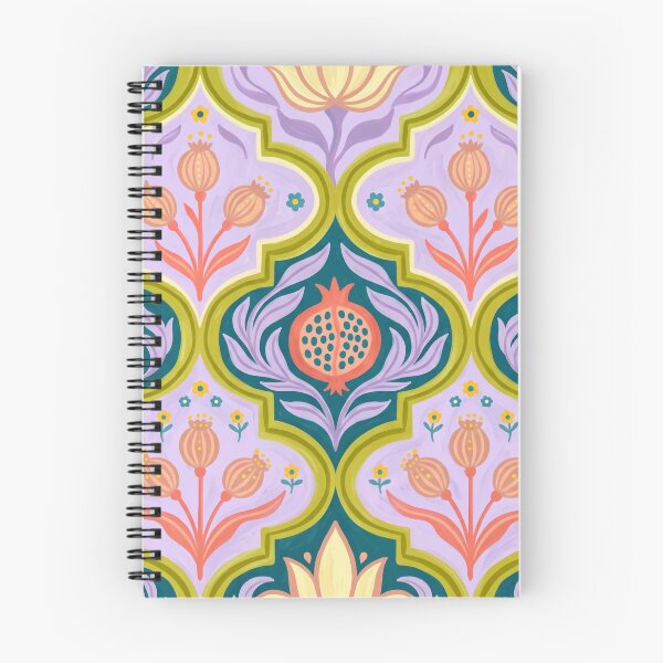 Item preview, Pomegranates & Poppies - Orange & Lavender Floral Pattern designed and sold by 21 Tulips.