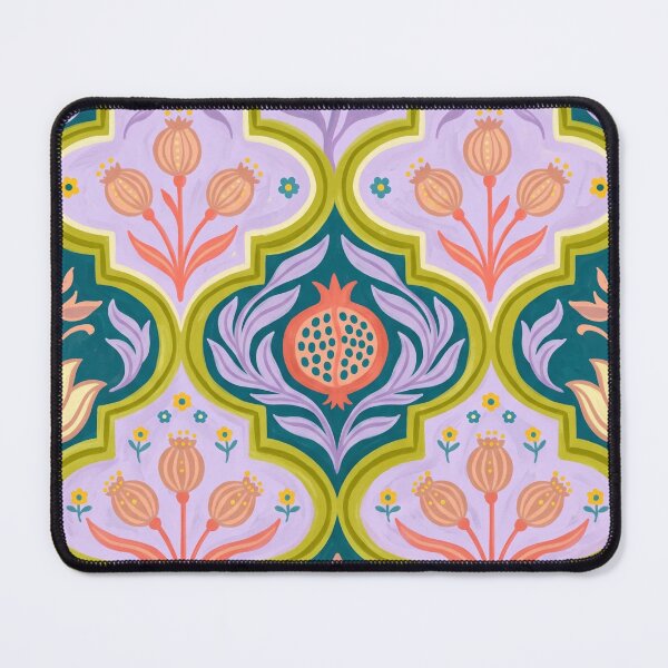 Item preview, Pomegranates & Poppies - Orange & Lavender Floral Pattern designed and sold by 21 Tulips.