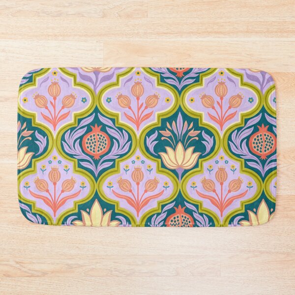Item preview, Pomegranates & Poppies - Orange & Lavender Floral Pattern designed and sold by 21 Tulips.
