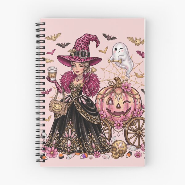 Item preview, Glam Witch Pumpkin Carriage Pink Leopard Halloween designed and sold by BreezifyDesignStudio.