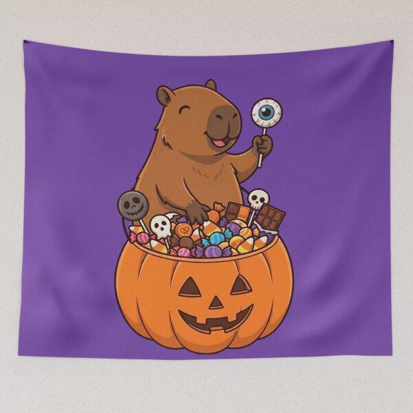 Item preview, Halloween Capybara With Candy Bucket designed and sold by Ivy-Triggs.