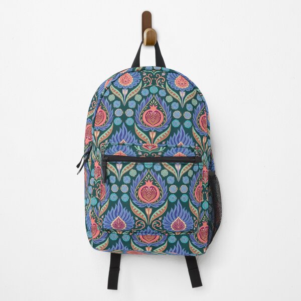 Item preview, Ornate Persian Folk Pomegranate Pattern Dark Teal & Jewel Tones designed and sold by 21 Tulips.
