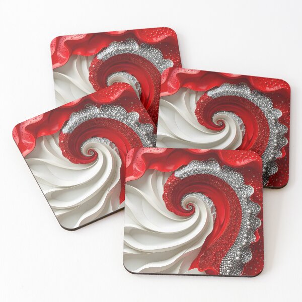 Item preview, Red and White Intricate Spiral Design designed and sold by Vicky Brago-Mitchell®.