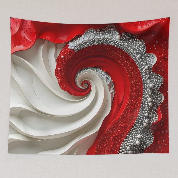 Item preview, Red and White Intricate Spiral Design designed and sold by Vicky Brago-Mitchell®.