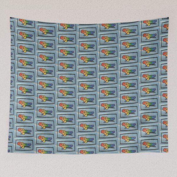 Item preview, Rainbow Sky "Queer" script design designed and sold by art by hannah lang.