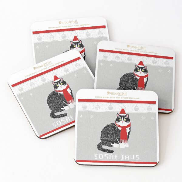 Item preview, Ugly Christmas Sweater Tuxedo Cat Santa designed and sold by icm4639.