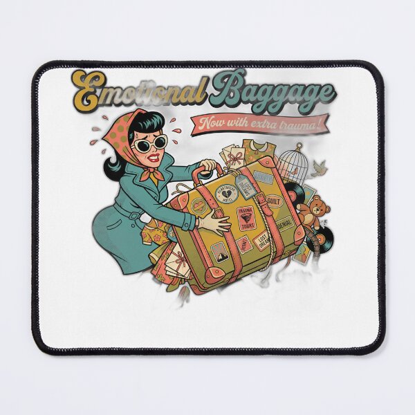 Item preview, Emotional Baggage Retro Travel Poster Sarcastic designed and sold by ryanguas.