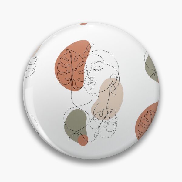 Item preview, Abstract Woman Line Art with Monstera Leaves - Boho Floral Face Line Drawing designed and sold by MinimalArtLK.