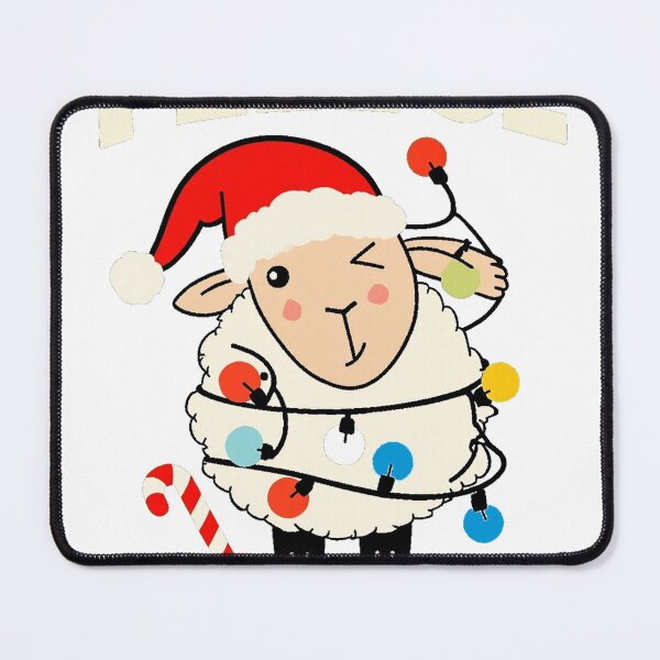 Item preview, Fleece Navidad Christmas Sheep Santa Lights designed and sold by lht6474.