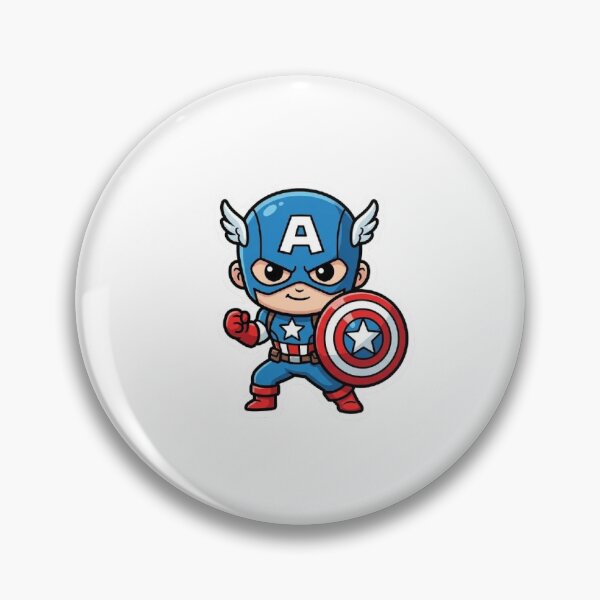 Item preview, Cute Chibi Captain America Superhero Character Art designed and sold by DKSH1234.